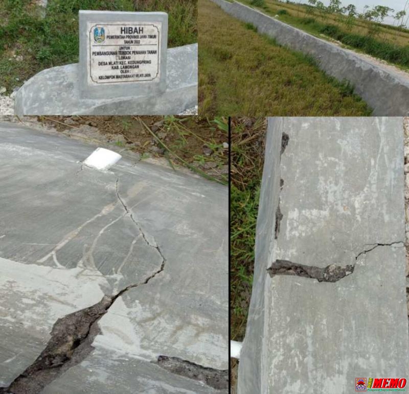Dana JASMAS PROV Diduga Jadi Ajang Korupsi, Proyek TPT Desa Melati Baru Dikerjakan Sudah Ambyar