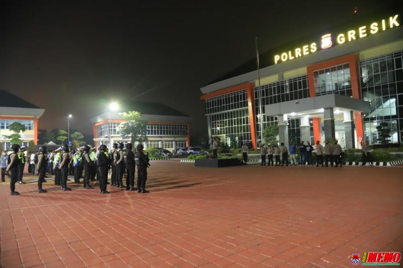 Kepolisian Resort Gresik Terjunkan Puluhan Personel Gelar Patroli Berskala Besar