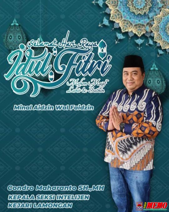 Kepala Seksi Intelijen Kejaksaan Negeri Lamongan Mengucapkan Selamat Hari Raya Idul Fitri 1444 H