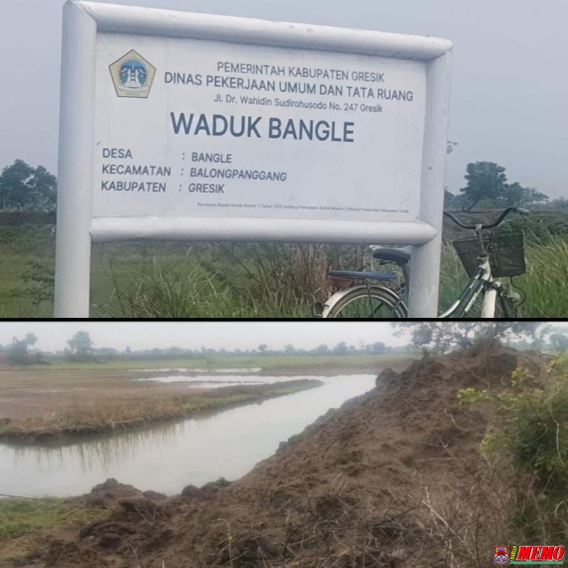Diduga Jadi Lahan Korupsi Bersama, Dua Titik Proyek Rehabilitasi Waduk DPU TR Gresik Mangkrak