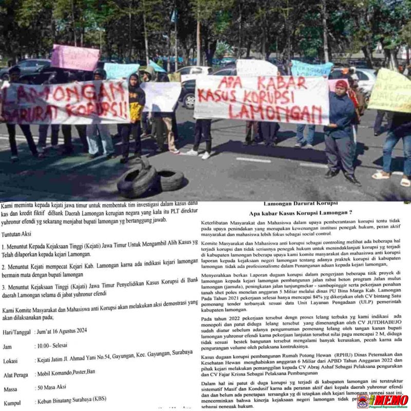 Kasus RPH-U Mangkrak di Kajari Lamongan, Masyarakat Duduki Kajati Jatim