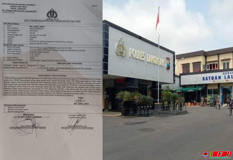 Publik Desak Polres Lamongan Segera Tuntaskan Kasus Dugaan Pemerasan Oknum LSM