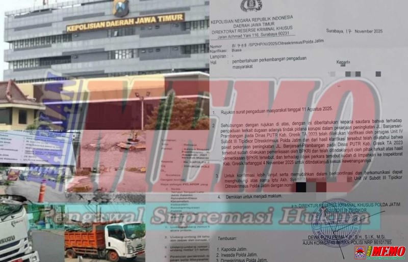 Terancam Menguap, Polda Jatim Lempar Kasus Korupsi Proyek Banjarsari Rp 5,5 Miliar ke Inspektorat.!