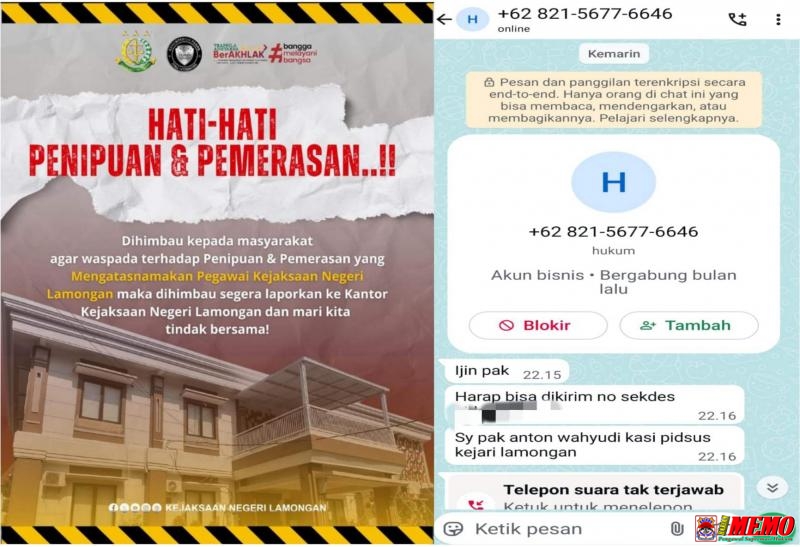 Nama Dicatut, Kasi Pidsus Kejari Lamongan: Hati-hati Itu Penipu