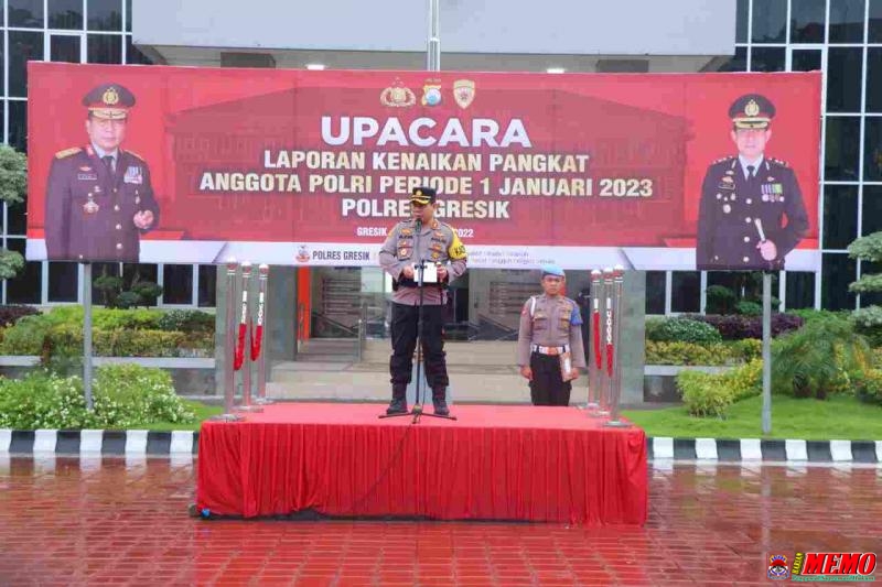 Kapolres Gresik Pimpin korp Raport Kenaikan Pangkat 62 Anggota