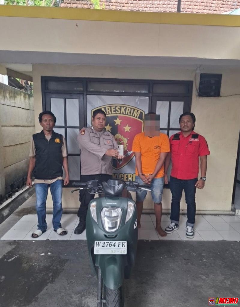 Kurang dari Satu Jam, Polres Gresik Tangkap Pelaku Curanmor dan Amankan Barang Bukti