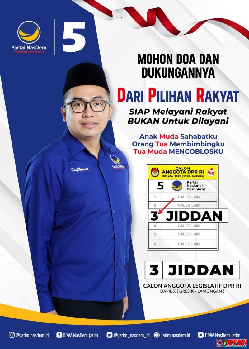 Jiddan, Putra Sambari Mencalonkan Diri Sebagai DPR RI dari Partai Nasdem dengan Nomor Urut 3