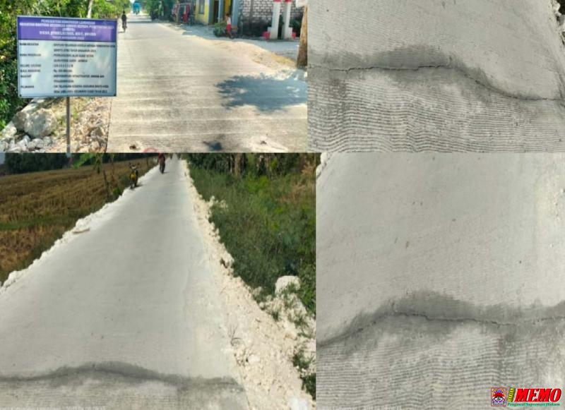 Bobroknya Bangunan Rabat Beton Desa Jubelkidul Bakal Dilaporkan ke Kejaksaan Negeri Lamongan