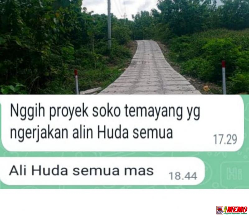 Pembangunan Jalan Beton Precast di Temayang Terindikasi KKN Oknum Anggota DPRD Bojonegoro