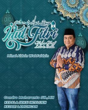 Kepala Seksi Intelijen Kejaksaan Negeri Lamongan Mengucapkan Selamat Hari Raya Idul Fitri 1444 H