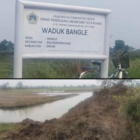 Diduga Jadi Lahan Korupsi Bersama, Dua Titik Proyek Rehabilitasi Waduk DPU TR Gresik Mangkrak