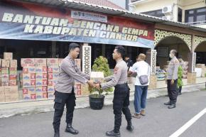 Polres Tanjung Perak Kirim Sembako untuk Warga Terdampak Gempa Cianjur
