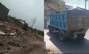 Satpol PP Ancam Tutup Proyek Pengurukan Lahan di Jalan Raya Kepatihan.!