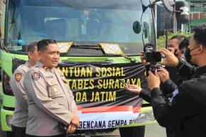 Polrestabes Surabaya Peduli Kemanusiaan, Kirim Paket Sembako Ke Cianjur