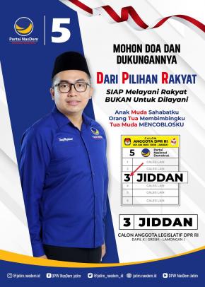 Jiddan, Putra Sambari Mencalonkan Diri Sebagai DPR RI dari Partai Nasdem dengan Nomor Urut 3
