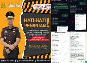 Waspada.! Nama Kajari Lamongan Dicatut OTK untuk Meminta Uang Puluhan Juta 